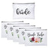 ECOHIP 6 Pack Bride Tribe Makeup Bag Bridesmaid Proposal Gifts Bridal Shower Party Bachelorette Party Favor