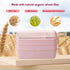 Bento Box Lunch Box for Adults Kids, 3-In-1 Meal Prep Container, 900ML Janpanese Lunch Box with Compartment, Wheat Straw, Leak-proof, Spoon & Fork, BPA-free 2 Pack