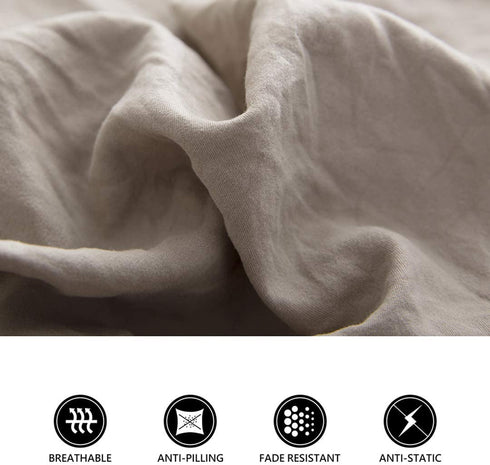 Full Size Sheets ,2400 Thread Count Soft Deep Pocket Microfiber Sheets, 4 Pieces Taupe Bedding Sheets & Pillowcases
