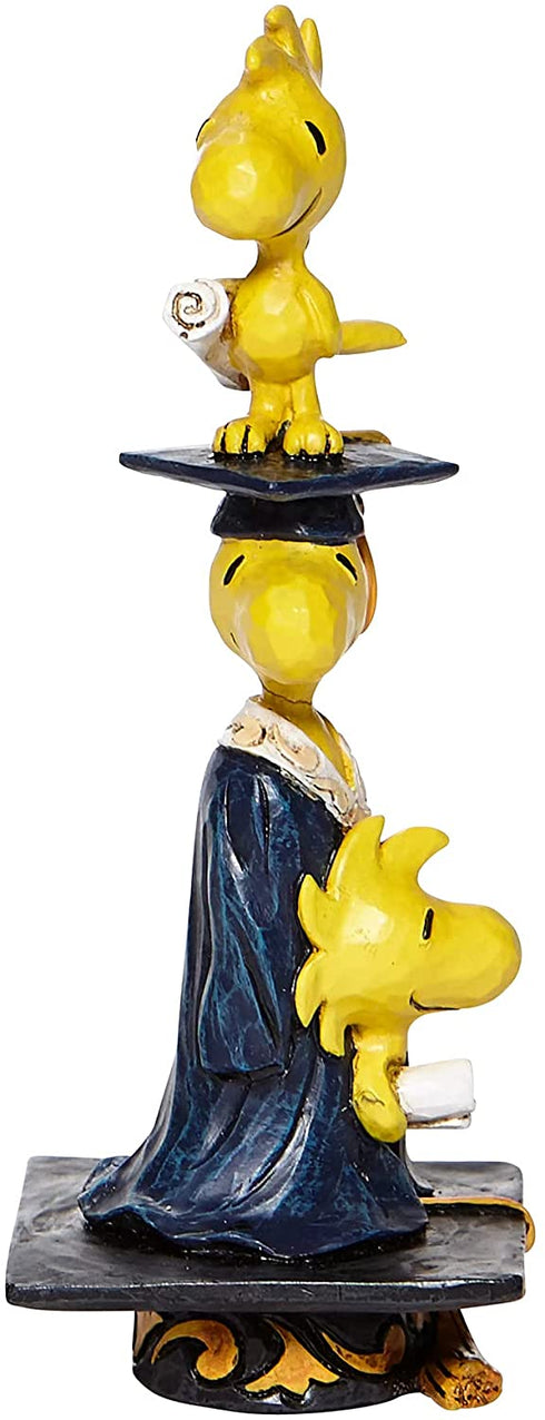 Enesco Peanuts by Jim Shore Graduation Woodstocks Stacked Miniature Figurine, 3.75 Inch, Multicolor