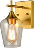 Brass 2 Pack Glass Sconces Clear Glass Wall Sconces Industrial Bathroom Vanity Lighting