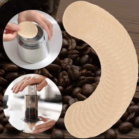 600 PCS Unbleached Coffee Filters, Replacement Round Coffee Filters, Disposable Paper Filters Compatible with Aerobie Aeropress Coffee Filter and Espresso Maker