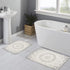 Uphome Small Boho Bathroom Rugs 18" x 25" Grey Mandala Bath Mat with Pom Pom Fringe Cute Farmhouse Bohemian Bath Rug Soft Non-Slip Washable Shower Mat for Bathtub Sink Powder Room
