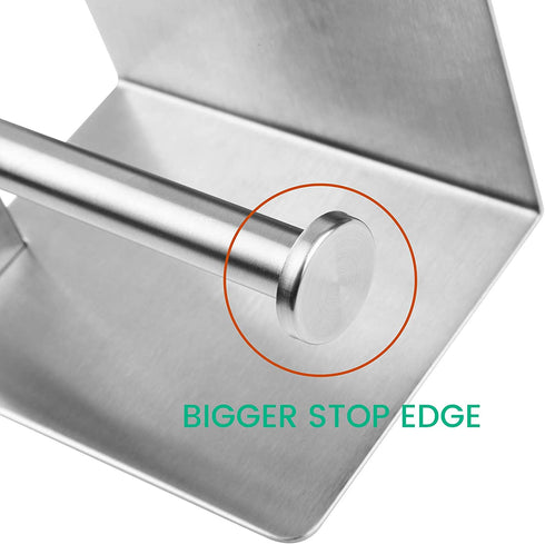 Brushed Nickel Toilet Paper Holder with Shelf for Phone Wipes Storage - Wall Mount/Adhesive, Stainless Steel TP Towel Hanger for Bathroom RV