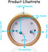 ECVISION Handmade Classic Small Round Silent table Snooze beech Wood Alarm Clock with nightlight