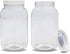 ljdeals 1 Gallon Clear Plastic Jars with Lids, Wide Mouth Storage Containers, Pack of 2, BPA Free, Food Safe, made in USA