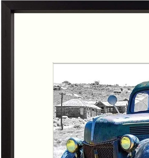 Golden State Art, 11x14 Black Picture Frame Displays Photo 8x10 with Ivory Mat or 11x14 Without Mat for Wall Mounting Aluminum Frames with Real Glass (Pack of 1)