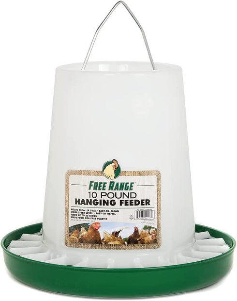 Harris Farms Free Range Hanging Poultry Feeder | Twist Lock Base | 10 Pound