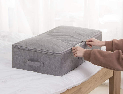 iwill CREATE PRO Under Bed Storage Container, Underbed Shoe Storage Organizer Box with Lid, Blankets, Cloth Storage Bins. Dark Gray