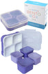 Lunch Containers for Kids Women, Portion Control Set, Bento Lunch Box Snack Containers with Lids, Lunch-Box for Adults Boys Girls, Leak-proof Kit, 4 Cups Purple