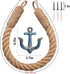 2 Piece Nautical Rope Towel Ring, Toilet Paper Holder Beach Themed Bathroom Decord with Metal Hook for Beach Themed Bathroom Decor(Blue+White)