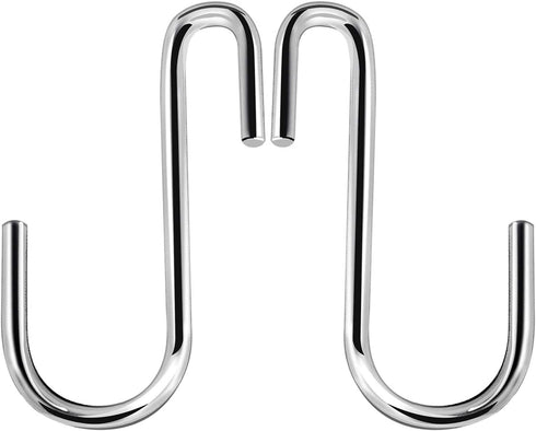 HiGift 10 Pack Heavy Duty S Hooks Silver S Shaped Hooks for Hanging Pot-Bakers Rack Hooks Wire Shelf Hooks Kitchen, Bathroom, Bedroom, Office, Pan, Pot, Bag, Plants,Jewelries