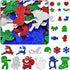 KATUMO Christmas Foam Stickers, 500Pcs Glitter Foam Stickers Self Adhesive Xmas Theme Shapes Stickers Christmas DIY Crafts Stickers for Christmas Party Decoration Classroom DIY Crafts Supplies