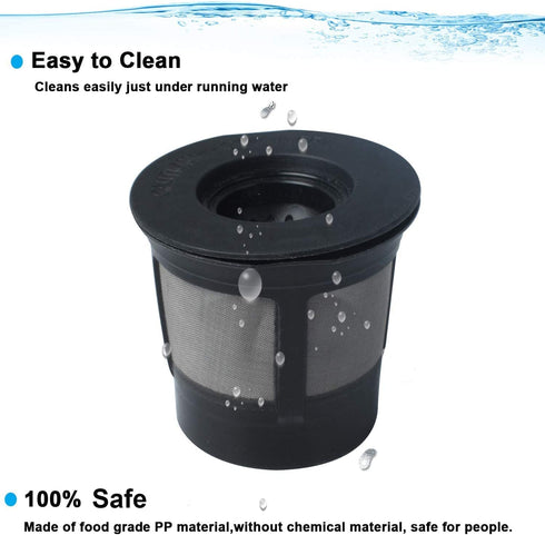 Reusable Mesh Ground Coffee Filter Basket Compatible with K-Duo Essentials and for K-Duo Brewers Machine, Coffee Cup Pod for K Cup and Cleaning Brush