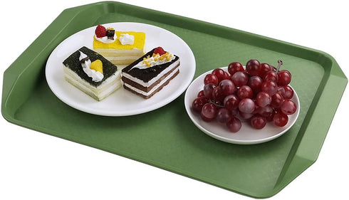 Qskely Plastic Fast Food Trays for Eating, 17" x 11.8", Set of 4