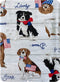 Newbridge Patriotic Dogs and American Flag Print Vinyl Flannel Backed Tablecloth, Adorable USA Patriot Pet Dog Design Waterproof Patio, BBQ, Picnic, Kitchen Tablecloth, 52 Inch x 52 Inch Square