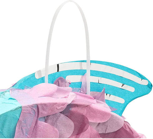 Fish Pinata, Blue, Pink, and Silver Foil, Ocean Party Decorations (17 x 10.5 Inches)