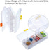 BTSKY Clear Double Deck School Pencils Box- Stationery Box Adjustable Small Pencil Case Organizer Durable Plastic Pen Holder Box with 4 compartments for Small School Supplies Organization(5 Pack)