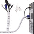 TITACUTE Cable Tube Organizer, Coiled Tube Sleeve Cable Wrap Spiral Wire Sleeves Cable Management with Cord Cover Clips for TV PC Computer Home Entertainment Wall White