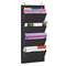 Eamay Wall Mount/Over Door File Hanging Storage Organizer - 4 Large Office Supplies File Document Organizer Holder for Office Supplies, School, Classroom, Office or Home Use, White Dots Pattern