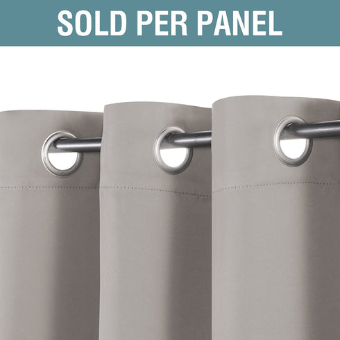 H.VERSAILTEX Blackout Curtain for Living Room Thermal Insulated Window Treatment Curtain Extra Long 108 inch Length Energy Saving Solid Grommet Top Blackout Drape, One Panel, Taupe