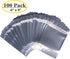 Belinlen 100 Pack 6 x 9 Inch Stand Up Pouch Bags Zipper Mylar Bags Clear Front with Aluminum Foil Back Reusable Food Storage Bags for Multipurpose with Gusset Bottom(5.5mil Thickness)