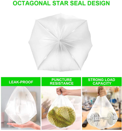 Clear Medium Garbage Bags FORID 8 Gallon Trash Bags 30 Liter Wastebasket Bin Liners 220 Count Plastic Trash Bags for Bathroom Bedroom Office Trash Can