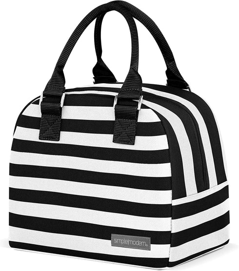Simple Modern Lunch Bag Tote for Women, Men - Insulated Reusable Meal Box Container for Adult, Work, 5L Very Mia - Stripes: Tuxedo