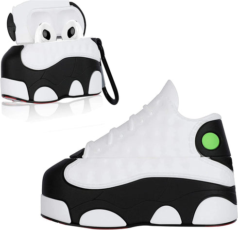 Shoe Box Airpod Case Cover, 3D Creative Sports Shoes Cute Cartoon Funny Fun, Soft Silicone Airpod Skin Keychain Ring, Girls Boys Teens Men Case for Airpods 3 3rd Generation 2021 (White)
