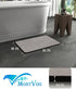 MontVoo-Bath Mat Rug-Rubber Non Slip Quick Dry Super Absorbent Thin Bathroom Rugs Fit Under Door-Washable Bathroom Floor Mats-Shower Rug for in Front of Bathtub,Shower Room,Sink (16x24, Gray)