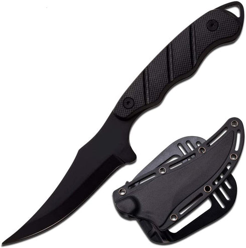 Snake Eye Tactical 9" Full Tang Tactical Knife with Sharpener and ABS Plastic Sheath (1148-BK)