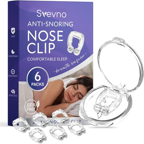Anti Snoring Devices - Svevno Anti Snoring Nose Clip - Silicone Magnetic Snore Stopper, Provide Effective Snoring Solution - Comfortable and Effective to Stop Snoring (6 PCS), White