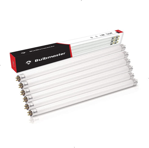 BULBMASTER F8T5 Fluorescent Light Bulbs - F8 T5 8W 4100K Fluorescent 12" Under Cabinet Light Bulbs Cool White 12” Linear T5 380 Lumens - Under The Counter Small Fluorescent Light Bulb - Pack of 6