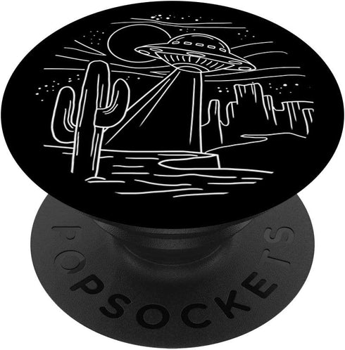 UFO Desert Retro Alien Spaceship Area 51 ET Space Lover Gift PopSockets PopGrip: Swappable Grip for Phones & Tablets