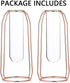 NUPTIO Vases Set of 2 Glass Vases with Metal Frame 23.5cm Height, Modern Rose Gold Frame Cylinder Clear Vase Planter Terrariums, Flower Holder Decorations for Wedding Living Room, Office, Party