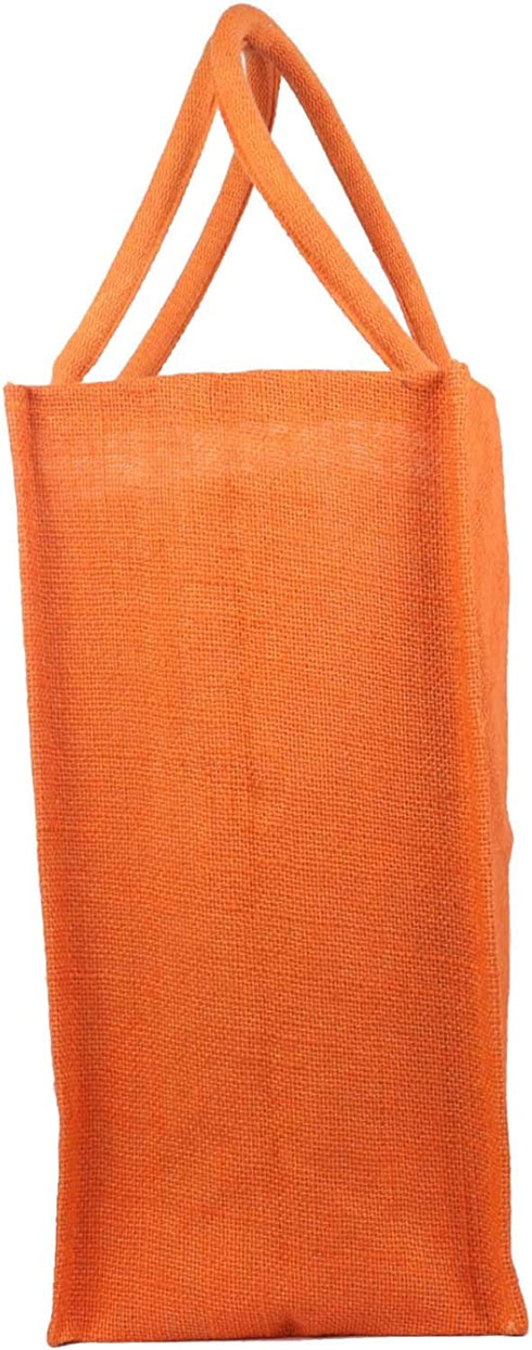 Natural Jute Burlap 6 Bottle Wine Beer Can Carrier & Grocery Flexible Reusable Tote Lunch Bag Eco Environment Friendly