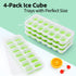 Ice Cube Tray 4 Pack, Silicone Ice Cube Trays with Removable Lid Easy-Release Flexible Ice Cube Molds 14 Cubes per Tray for Cocktail, Whiskey, Baby Food, Chocolate, Drinks, Fruit, BPA Free Freezer