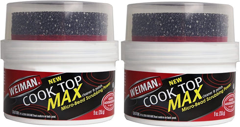 Weiman Cook Top Max Cleaner and Polish - 9 Ounce 2 Pack - Heavy Duty Cooktop Cleaner Removes Burnt On Food Use On Induction Ceramic Gas Portable Electric
