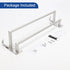 Siyzda Double Towel Bar 16 Inch, 304 Stainless Steel Bath Towel Rack for Bathroom Kitchen, Two Installation Method - Self Adhesive & Wall Mounted (Brushed Nickel)