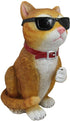 DWK Orange Tabby Cool Cat Middle Finger Figurine | Decoration Statue and Orange Cat Figurine | Middle Finger Decoration Novelty Decor | Desk Statue - 6"