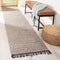 Safavieh Vintage Leather Collection VTL203G Handmade Boho Fringe Leather & Jute Accent Rug, 2'3" x 4', Silver