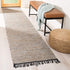Safavieh Vintage Leather Collection VTL203G Handmade Boho Fringe Leather & Jute Accent Rug, 2'3" x 4', Silver