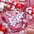 Hestya 500 Pieces 0.5 Inch Christmas Pompoms Glitter Pom Poms for Craft Making and Hobby Supplies (White)