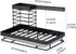 Sink Caddy, Mlesi Kitchen Sink Caddy Organizer Countertop Sponge Brush Soap Holder with Drain Pan,Soap Dispenser Caddy Organizer Rust-Proof Black
