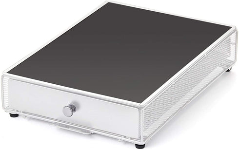 Nifty Appliance Rolling Drawer White Open Mesh, Office or Home Kitchen Counter Organizer, Non-Slip Mat Top for Coffee Maker, Stand Mixer, Blender, Toaster