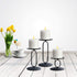 smtyle Christmas Black Candle Holders for Pillar LED Candles Set of 3 Candelabra with Iron-3.5" Diameter Ideal Round