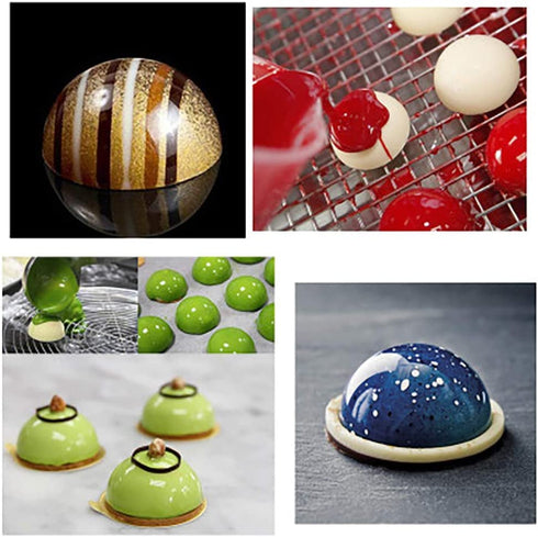 3 Types Of Chocolate Bomb Mold Hot Cocoa Bomb Mold Kit 2 Large&Small 6 Holes Sphere Ball Molds 1 Heart Silicone Molds Round For Making Hot Chocolate Bombs Candy Mousse Cake Pudding Baking Tools