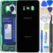 LUVSS Rear Glass for Samsung Galaxy S8 SM-G950 Back Glass Panel Replacement + Camera Glass Cover Case Housing + Repair Manual DIY Tools Kit (Black)