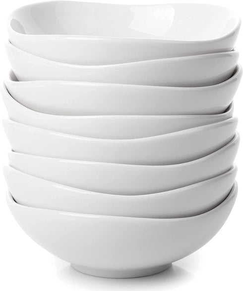 BTaT- Dipping Bowls, 5 oz, Set of 8, White Dip Bowls, Ceramic Dip Bowls, Sauce Bowls, Small Bowls for Dipping, Bowls for Dipping, Condiment Dishes, Bowl for Dips, Ripple Effect Bowl, Ceramic Bowls