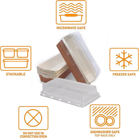 PaperMi PET Clear Lid Strong Pan Lids Having a Perfect Match with Our 7 Loaf Pans 25 pc Crystal Clear Pan Cover. Disposable Lid for Carry Out, Takeout and to Go- Holiday Gifts